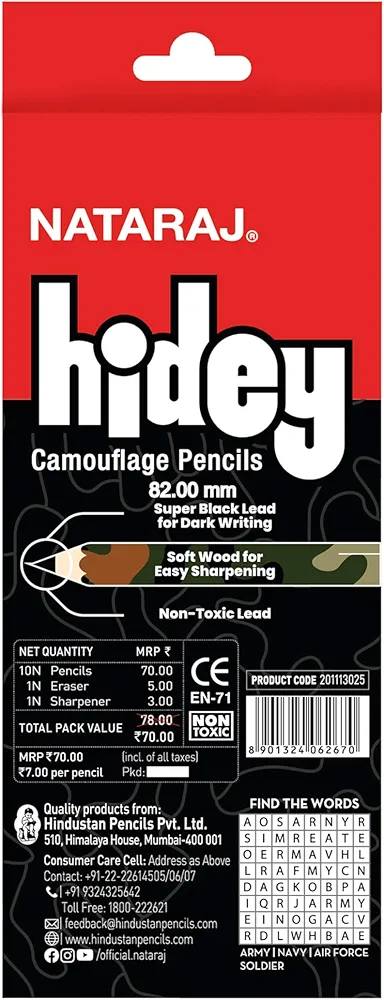 Natraj Hidey Pencils 20 Pieces 3