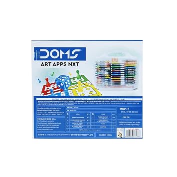 Doms Art Apps Nxt Kit With Plastic Carry Case | Perfect Value Pack | Kit For School Essentials | Gifting Range For Kids | Combination of 9 Stationery Items 4
