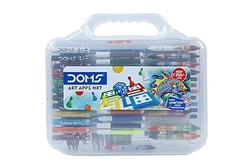 Doms Art Apps Nxt Kit With Plastic Carry Case | Perfect Value Pack | Kit For School Essentials | Gifting Range For Kids | Combination of 9 Stationery Items