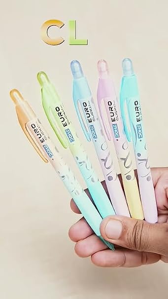 Doms Euro Click 0.7mm Extra Dark Mechanical Pencil- 5 Attractive Body Colours- In Built Eraser & 1 Extra Lead- Triangular Soft Rubberized Grip- Silent Click-Super Smooth Writing- Pack of 10 Pencils 2