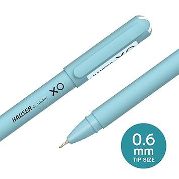 Hauser XO 0.7mm Ball Pen Blister Pack | Sleek Body & Minimalistic Design | Matt Finish & Solid Body Type | Low Viscosity Ink With Ultra Durable Tip | Blue Ink, Pack of 20 Pens 7