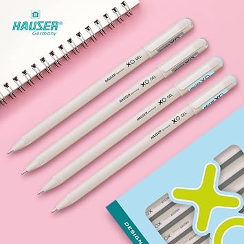 Hauser XO Gel Pen Wallet Pack | Sleek Body & Minimalistic Design With Matt Finish | Solid Body Type, Low Viscosity Ink | Ultra Durable Tip | Black Ink, Pack of 20 Pens 2
