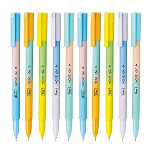 FLAIR Move Gel Pen | Minimalistic & Aesthetic Matt Finish Pastel Body Colors | Effortless Writing With Sleek Clip Design | Blue Ink, Set Of 10 2