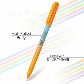 FLAIR Move Fine Tip Ball Pen | Minimalistic & Aesthetic Matt Finish Pastel Body Colors | Effortless Writing With Sleek Clip Design | Blue Ink, Pack Of 20 2