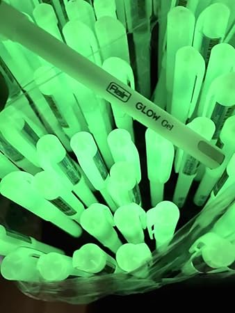 FLAIR GLOW Gel Pen(Glows In The Dark) Waterproof Gel Pen 0.7mm Tip-Pack of 20-Blue Ink| Lightweight, Smooth Writing, Comfortable Grip| Quick-Dry, Non-Fading, Low Viscosity Ink- For Daily Writing Use 5