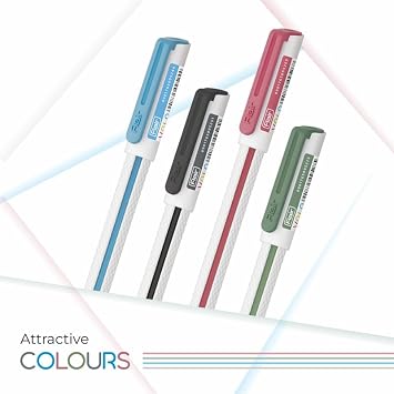 FLAIR Yolo NXT Waterproof Gel Ink Pen | Attractive Body Color & Design with Stylish Pocketable Clip | Smudge Free & Non-Stop Writing | Blue Ink, Pack Of 10 2