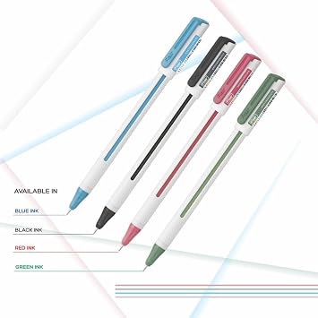 FLAIR Yolo NXT Waterproof Gel Ink Pen | Attractive Body Color & Design with Stylish Pocketable Clip | Smudge Free & Non-Stop Writing | Blue Ink, Pack Of 10 3