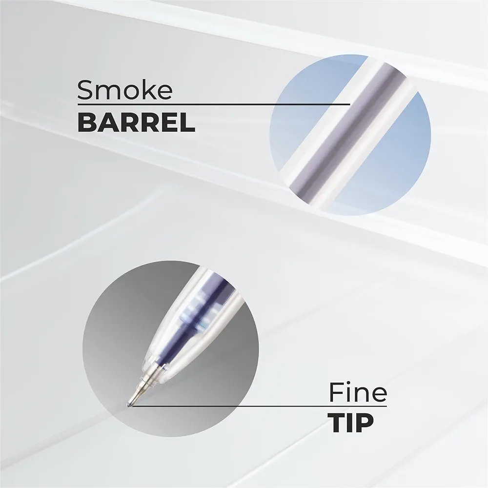 FLAIR Glass Gel Pen Wallet Pack | Tip Size 0.6 mm | Water Proof Ink For Smooth Flow System | Low-Viscosity Ink For Smudge Free Writing | Blue Ink, Pack Of 30 3