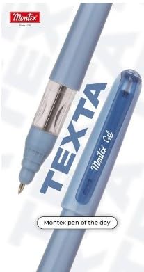 Montex Texta Gel Pen - Water Proof Gel Ink - Quick Dry - Pocket Size - Jumbo Refill - Pack of 10 pens - Blue Ink