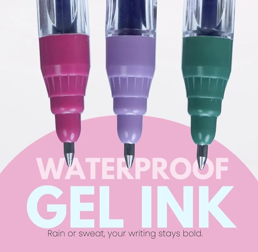 Montex Texta Gel Pen - Water Proof Gel Ink - Quick Dry - Pocket Size - Jumbo Refill - Pack of 10 pens - Blue Ink 3