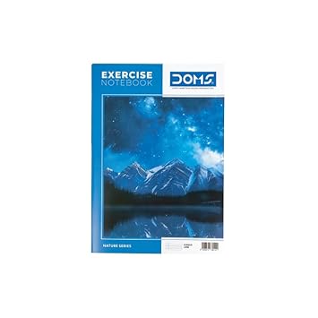 Doms NATURE SERIES Notebook 172 Pages| A4 Size(29.7 x 21 Cm.) Foolscape| Single Line Ruling| | Bright Natural White Pages| With Index & Schedule Page| For Daily Writing Use| Pack of 6