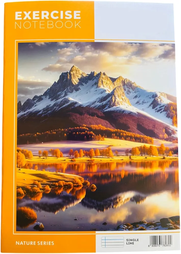 Doms NATURE SERIES Notebook 172 Pages| A4 Size(29.7 x 21 Cm.) Foolscape| Single Line Ruling| | Bright Natural White Pages| With Index & Schedule Page| For Daily Writing Use| Pack of 6 2
