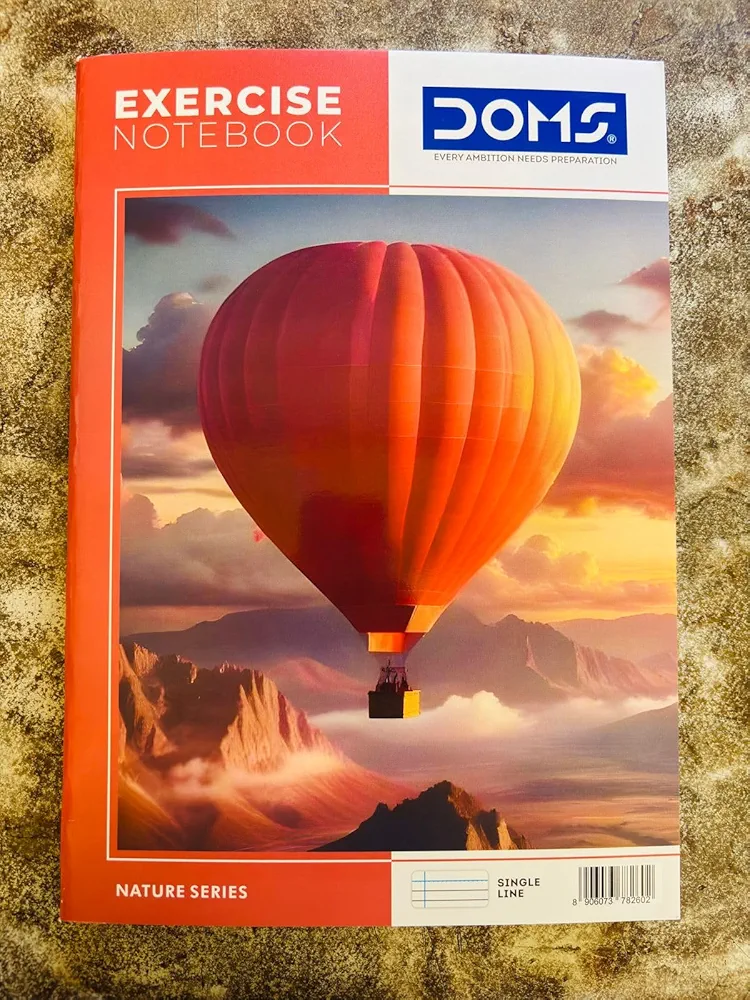 Doms NATURE SERIES Notebook 172 Pages| A4 Size(29.7 x 21 Cm.) Foolscape| Single Line Ruling| | Bright Natural White Pages| With Index & Schedule Page| For Daily Writing Use| Pack of 6 4