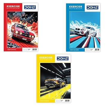 DOMS SINGLE LINE STREET Notebook |240 Pages |Pack of 6 | Soft Cover Pinning Binding