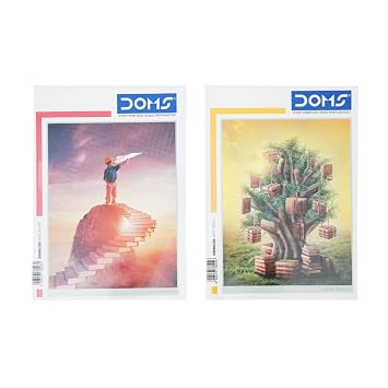 Doms | Single Line, 300 Pages | 29.4 x 21 CM | Ideal for School, Home & Office | Pack Of 6 | Color And Design May Vary