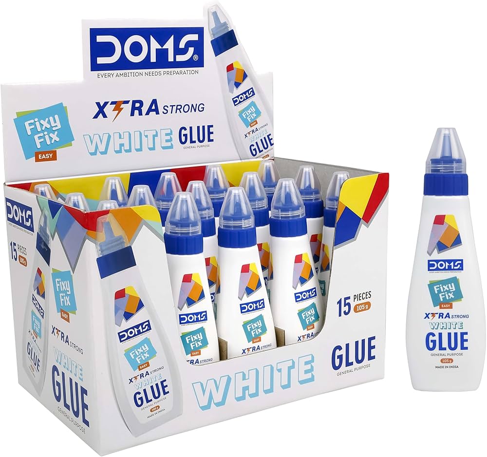 Doms FixyFix White Glue |Extra Strong | Ease Of Application | Fast Drying | Non Messy 105 gm | For DIY Crafts