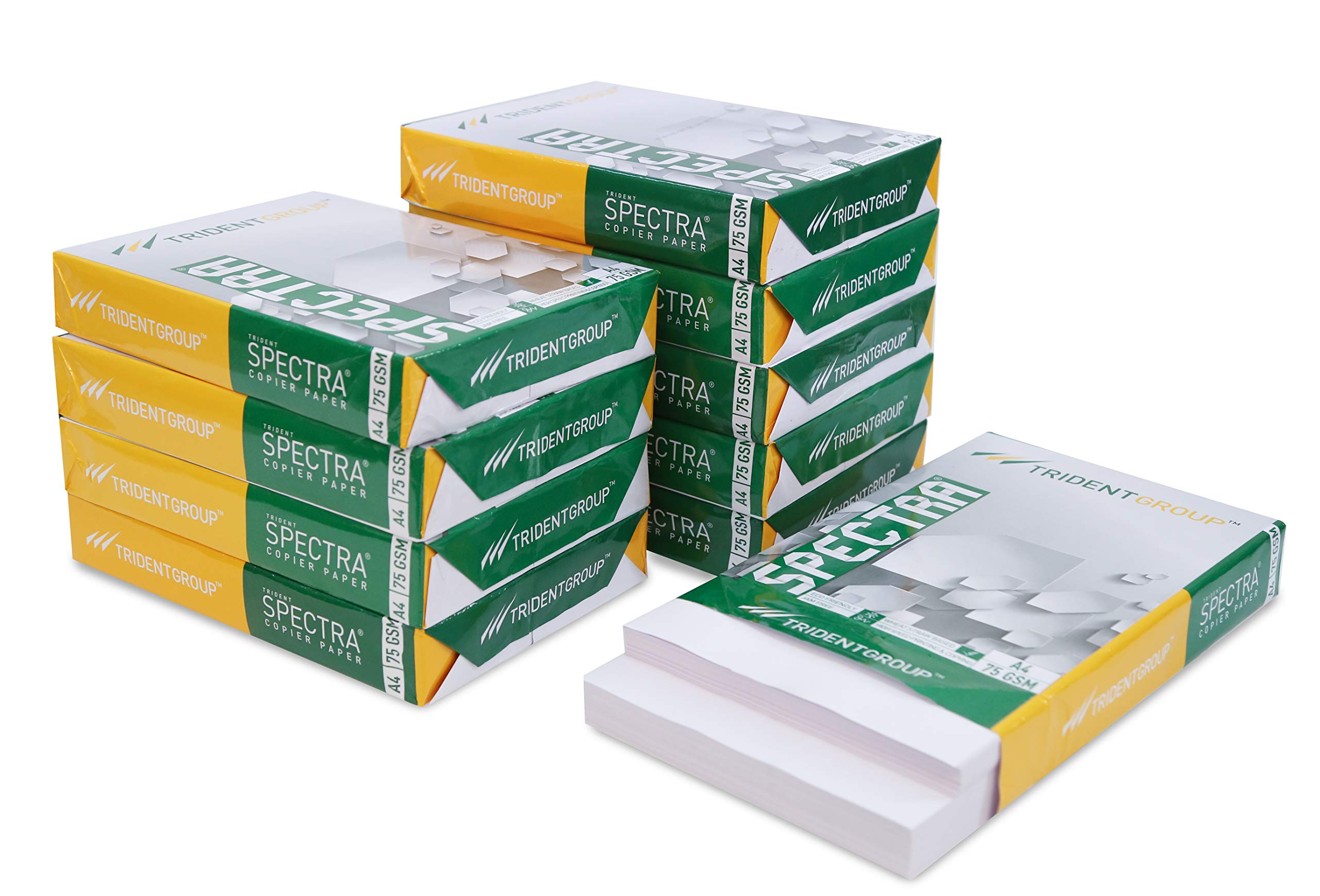 Trident Spectra 75 GSM A4 Size Multipurpose Copier Paper 500 Sheets, White (Pack of 10 Ream)