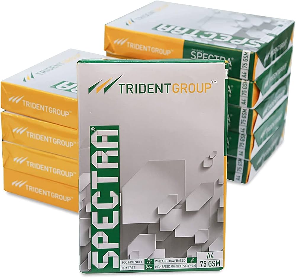 Trident Spectra 75 GSM A4 Size Multipurpose Copier Paper 500 Sheets, White (Pack of 10 Ream) 4