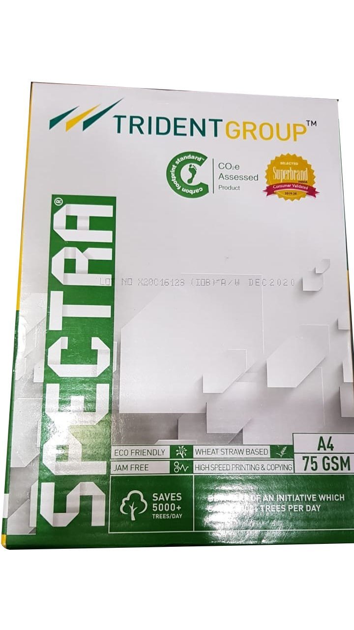 Trident Spectra 75 GSM A4 Size Multipurpose Copier Paper 500 Sheets, White (Pack of 1 Ream) 2