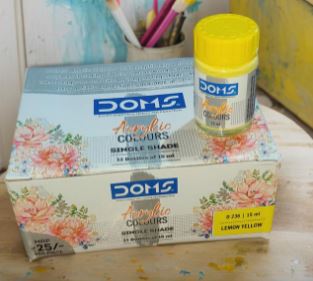 DOMS Acrylic Lemon Yellow Singal Shade 12 Bottles of 15ml (D-236)