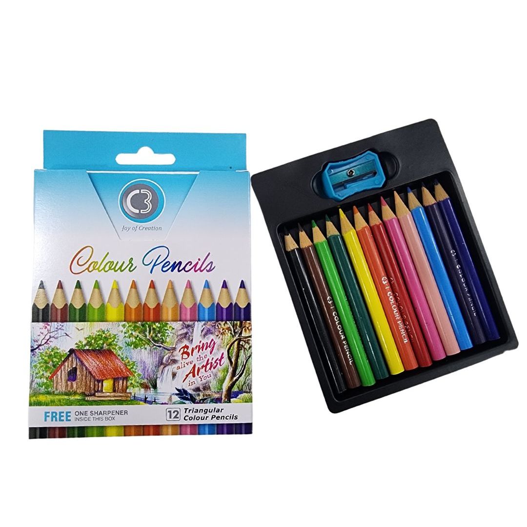 Doms C3 Triangular Colour Pencil (Pack of 12)