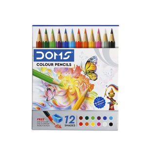 Doms Small Pencil Colours – 12 Shades (85mm Each) with Free Sharpener