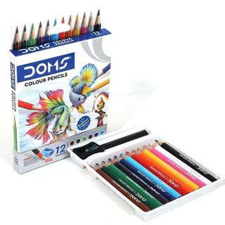 Doms Small Pencil Colours – 12 Shades (85mm Each) with Free Sharpener 3