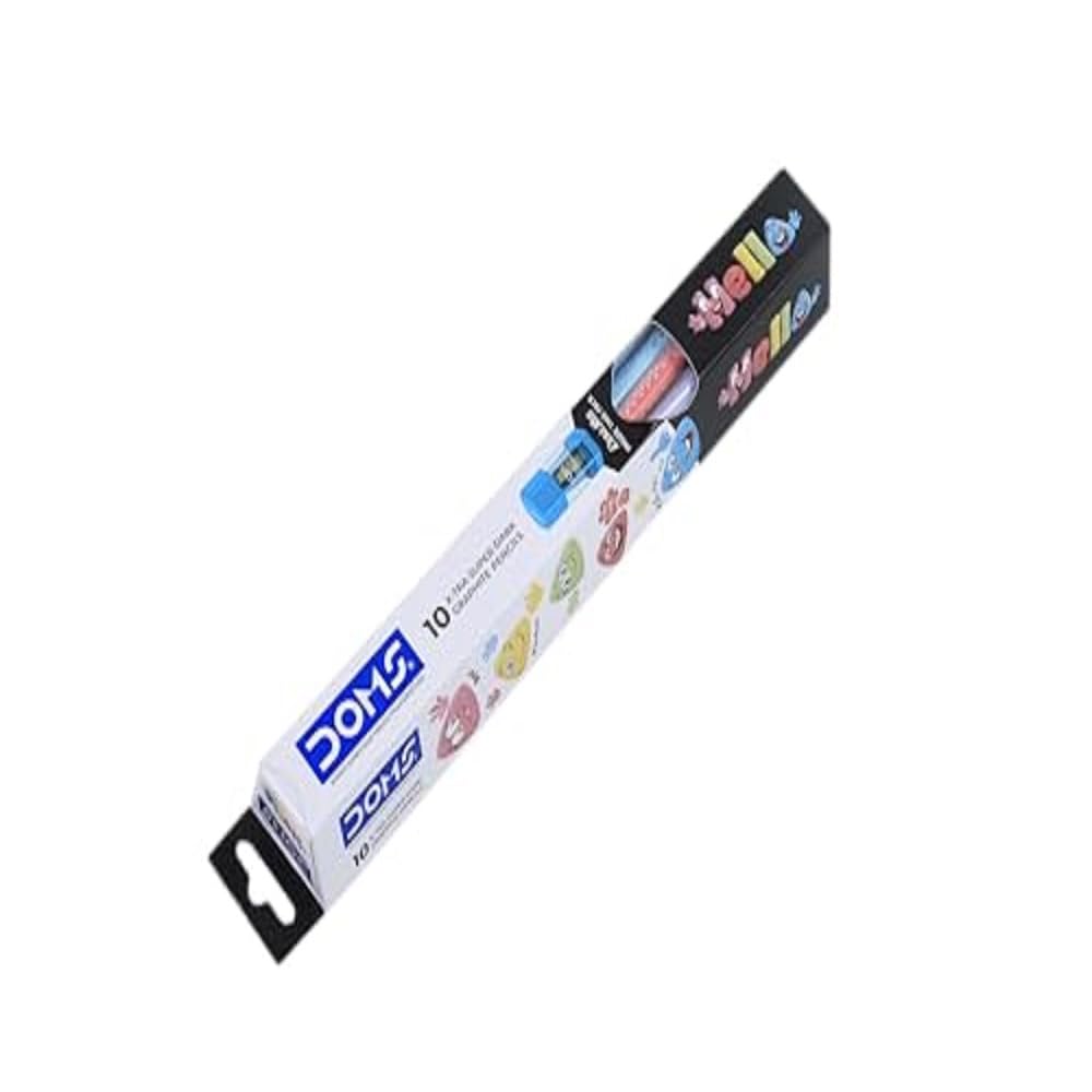 Doms Hello X-Tra Dark Pencil (pastel Shades) with Free Erasner (Erase + Sharp), Black 2