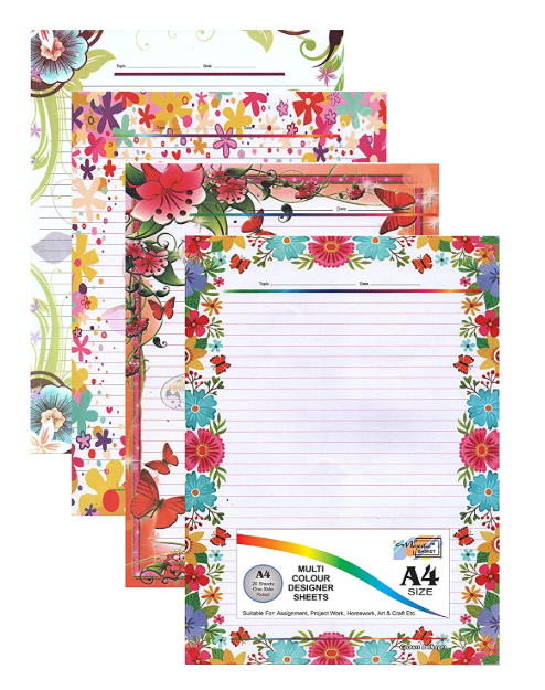 A4  Mix Designer Sheets For Projects (Pack Of 20 Sheets) size 29.7x21cm