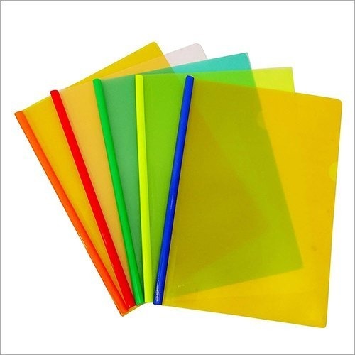 Multicolor A4 Size Plastic Stick File Folder - 30cm Waterproof Pack of 10