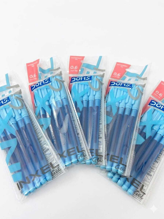 DOMS 5 Gel Pen (Pack of 25, Ink Color - Blue)