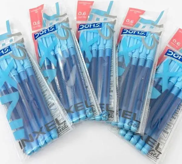 DOMS 5 Gel Pen (Pack of 25, Ink Color - Blue) 4