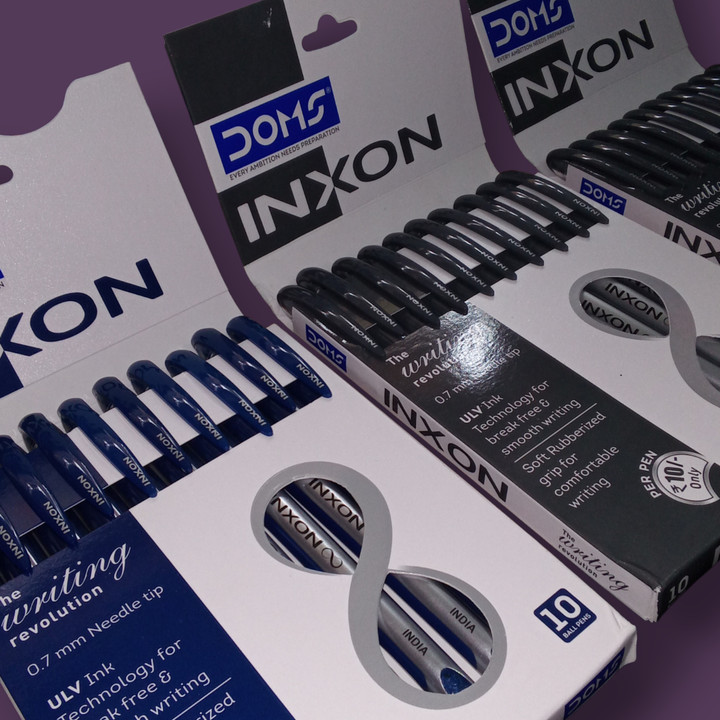 DOMS Inxon Blue and Black Ball Pen (Pack of 20, Ink Color - Blue & Black)
