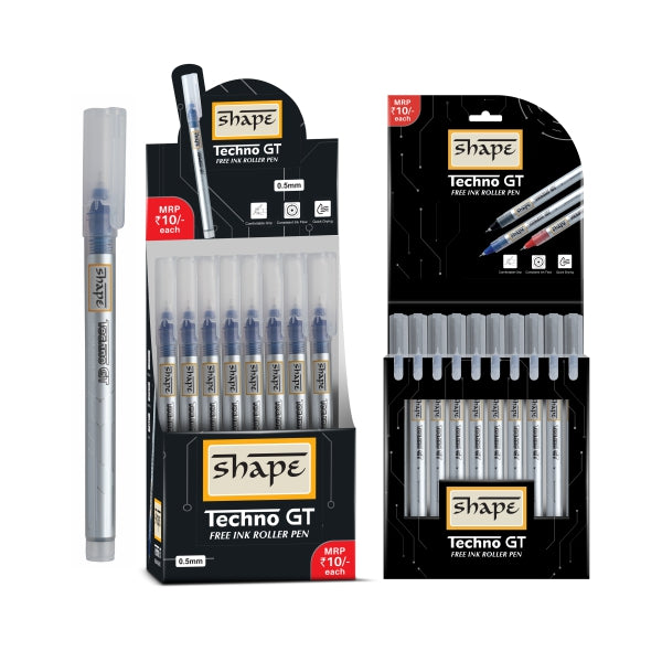 Shape TECHNO-GT Rolled Blue Pen (Pack of 10)