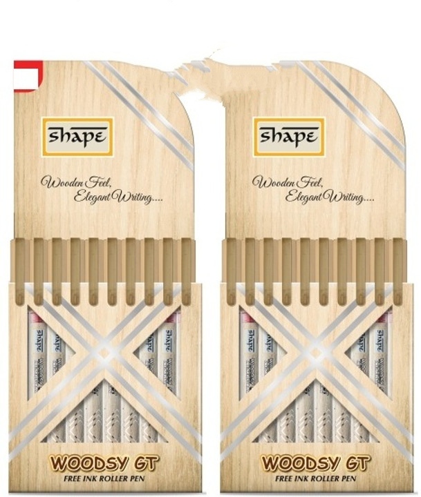 S.H.A.P.E. Woodsy GT Free Ink Roller Pen (Pack of 10) – Smooth Writing Black Ink Pens with Comfortable Grip for School, Office and Home Use