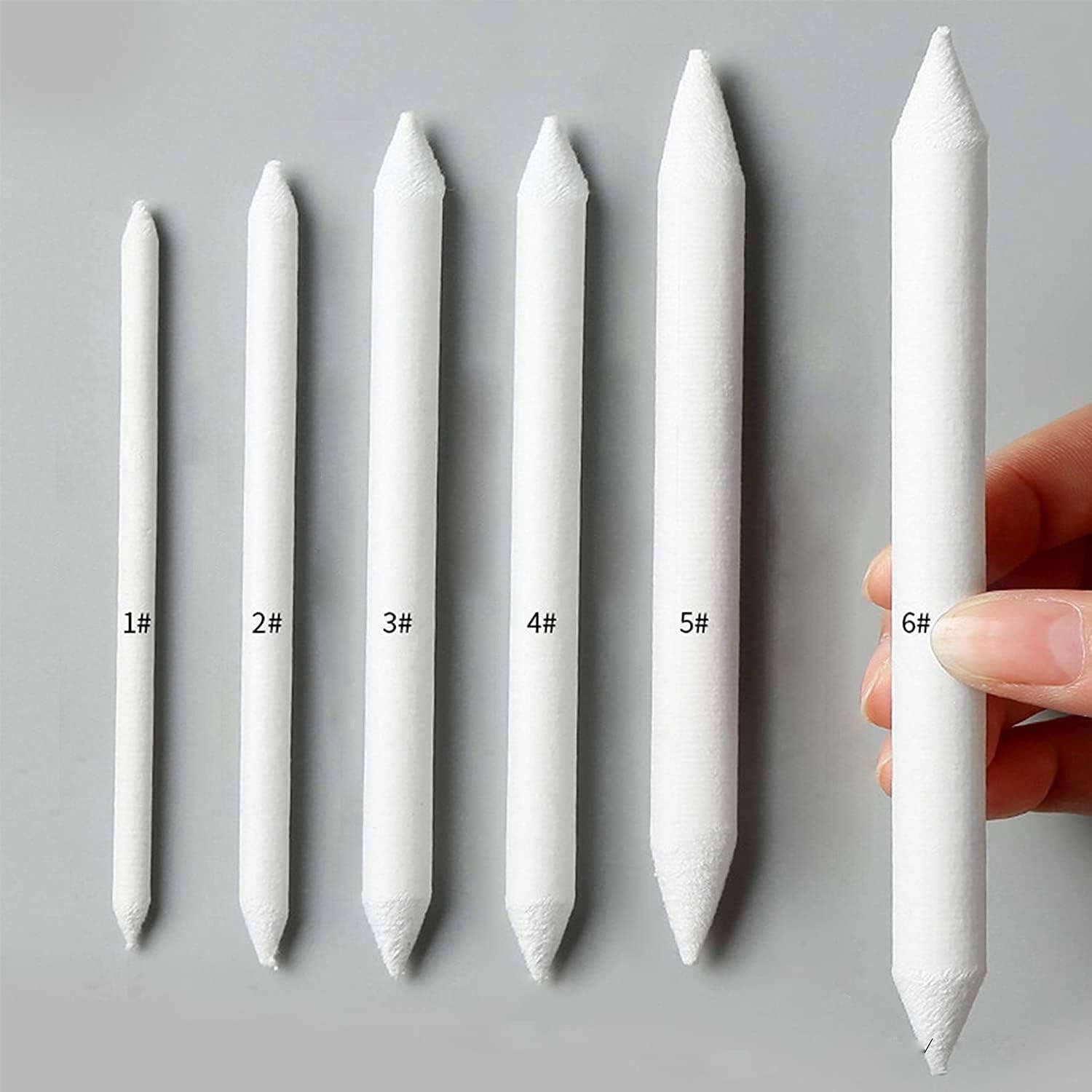 6 PCS Blending Stumps and Tortillions Paper Art Blenders for Student Artist Charcoal Sketch Drawing Tools(F)