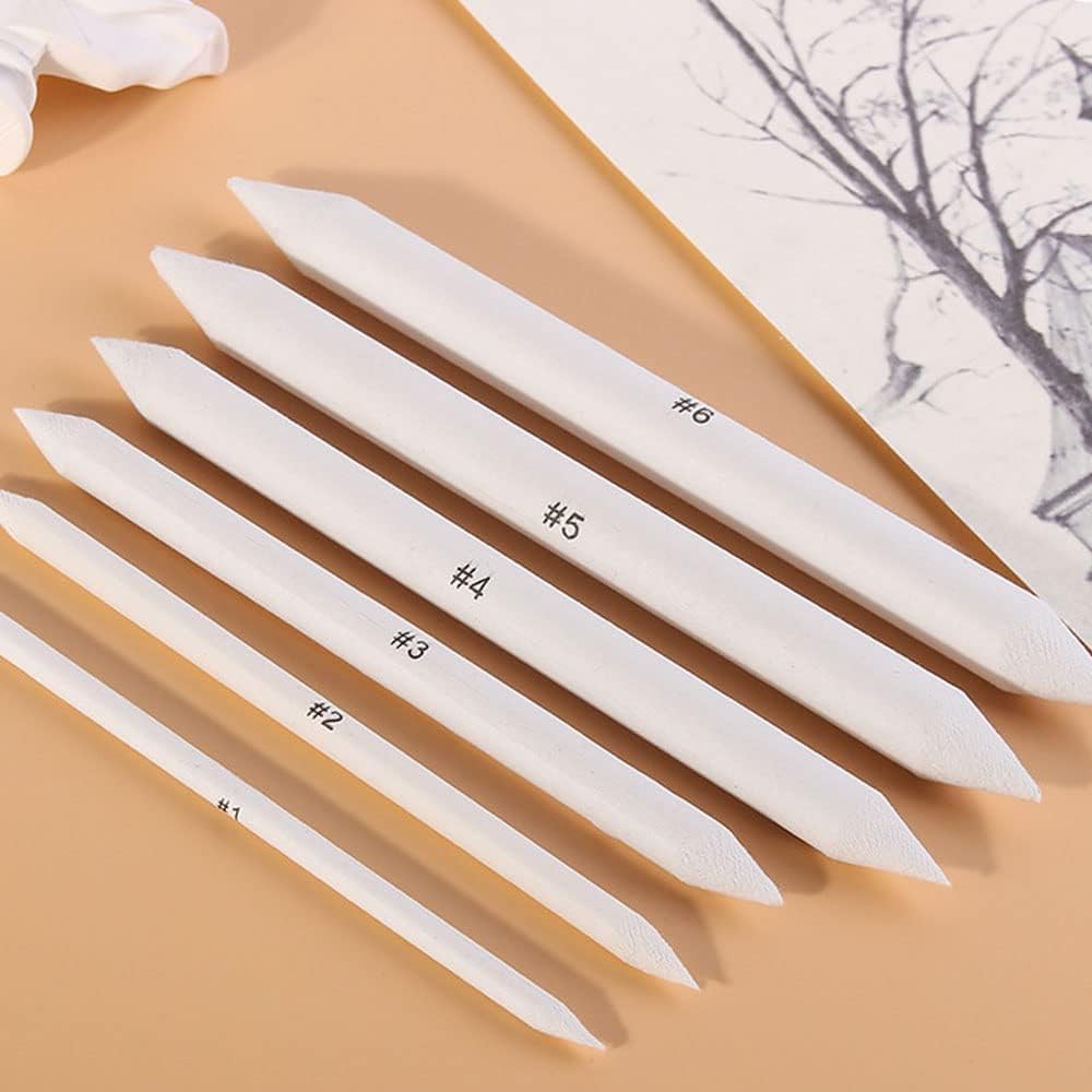6 PCS Blending Stumps and Tortillions Paper Art Blenders for Student Artist Charcoal Sketch Drawing Tools(F) 3