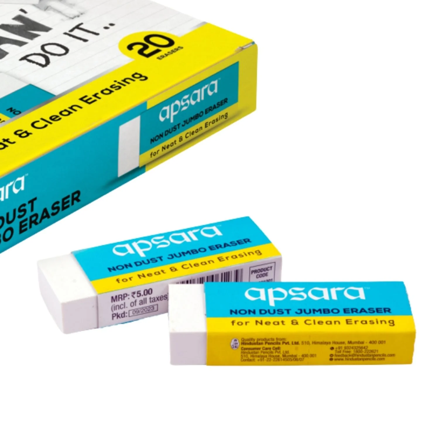 Apsara Non Dust Jumbo Erasers - Pack of 20 2