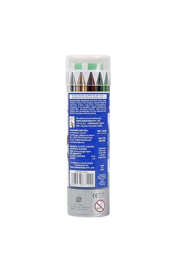 Doms 14 Shades Erasable Plastic Crayons Round Tin Box|Smooth&Even Shading|Bright&Playful Colors|Free Sharpner Inside|Non-Toxic&Safe for Childrens|Pack of 1|Multicolor 3