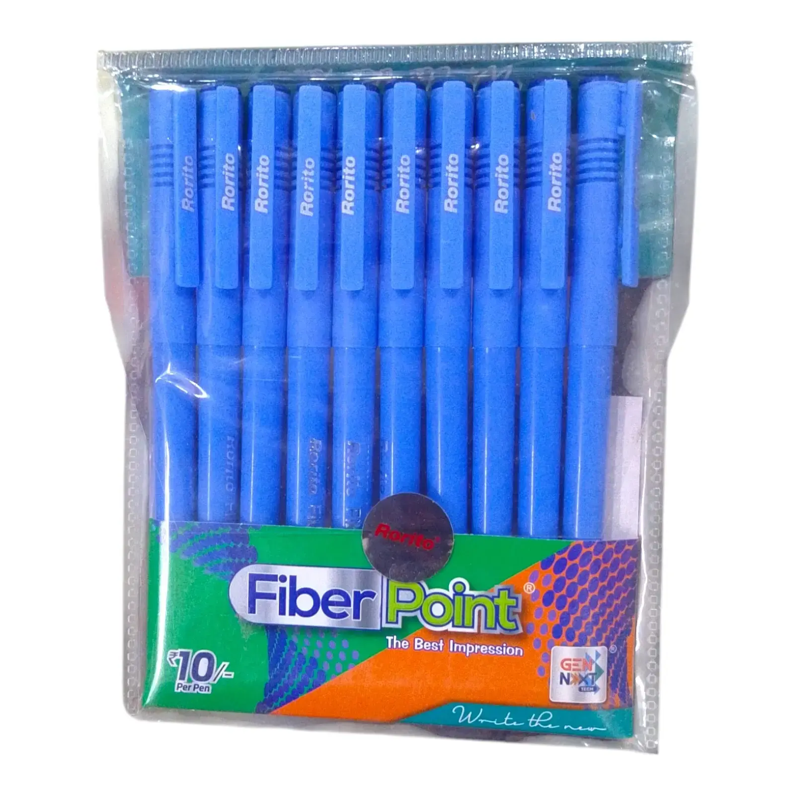 Rorito Fine Point Fiberpoint Fiber Tip Pen (Blue) Pack 10