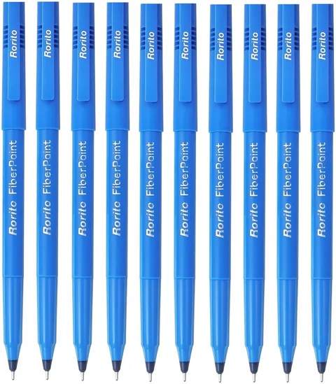 Rorito Fine Point Fiberpoint Fiber Tip Pen (Blue) Pack 10 3