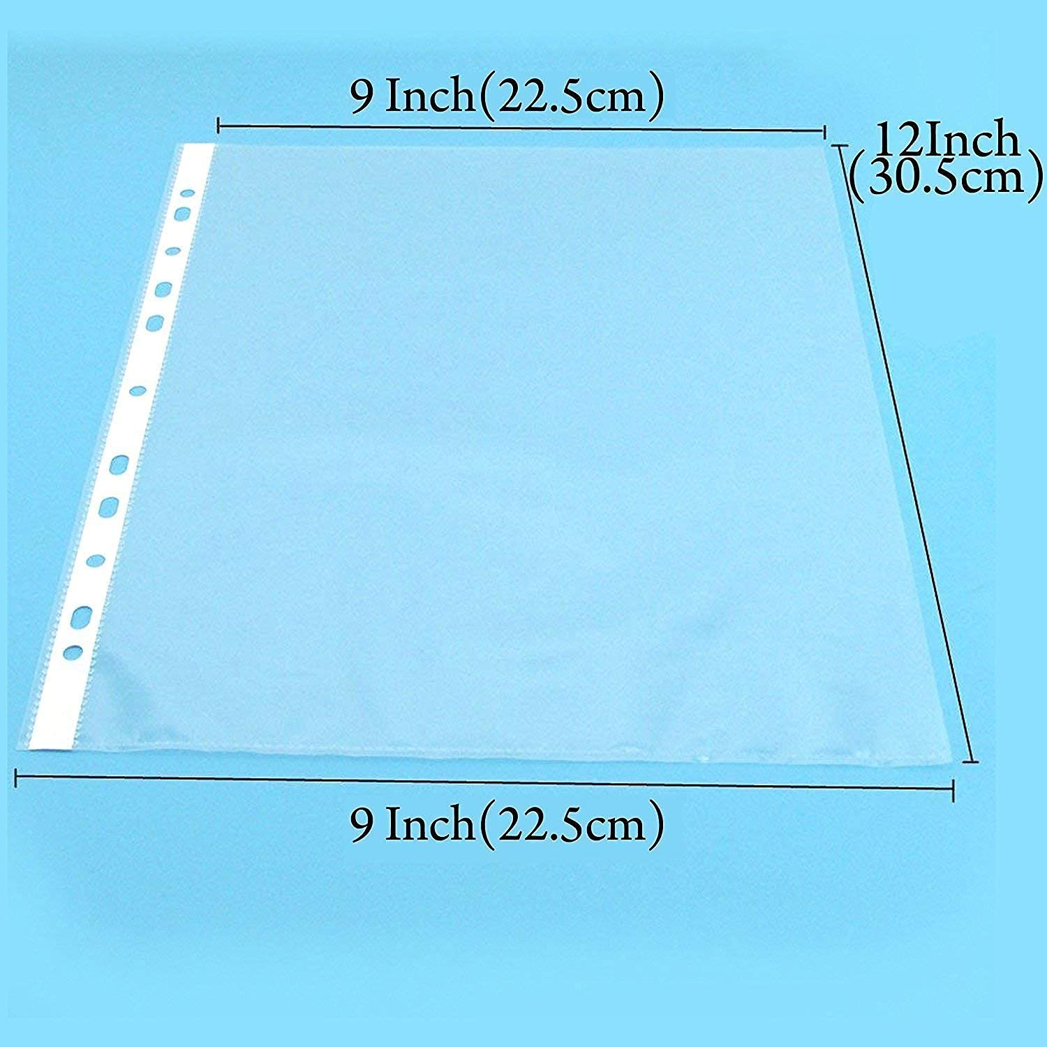 PROTECTOR SHEET Pack of 50 Heavy Duty 70 Micron A4 Size Transparent Document Sleeves, Leaf Sheet Clear Certificates, Waterproof Sheet Protectors 11 Holes 5