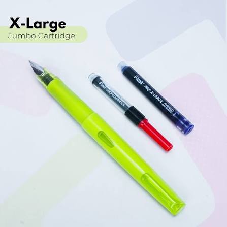Flair | Fountain Pen | Inky-Grip | with 2 Jumbo Blue Ink Cartridges pack of 1 set