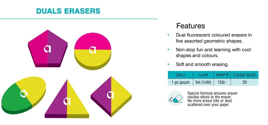Apsara Dual Eraser's | 30 Pcs