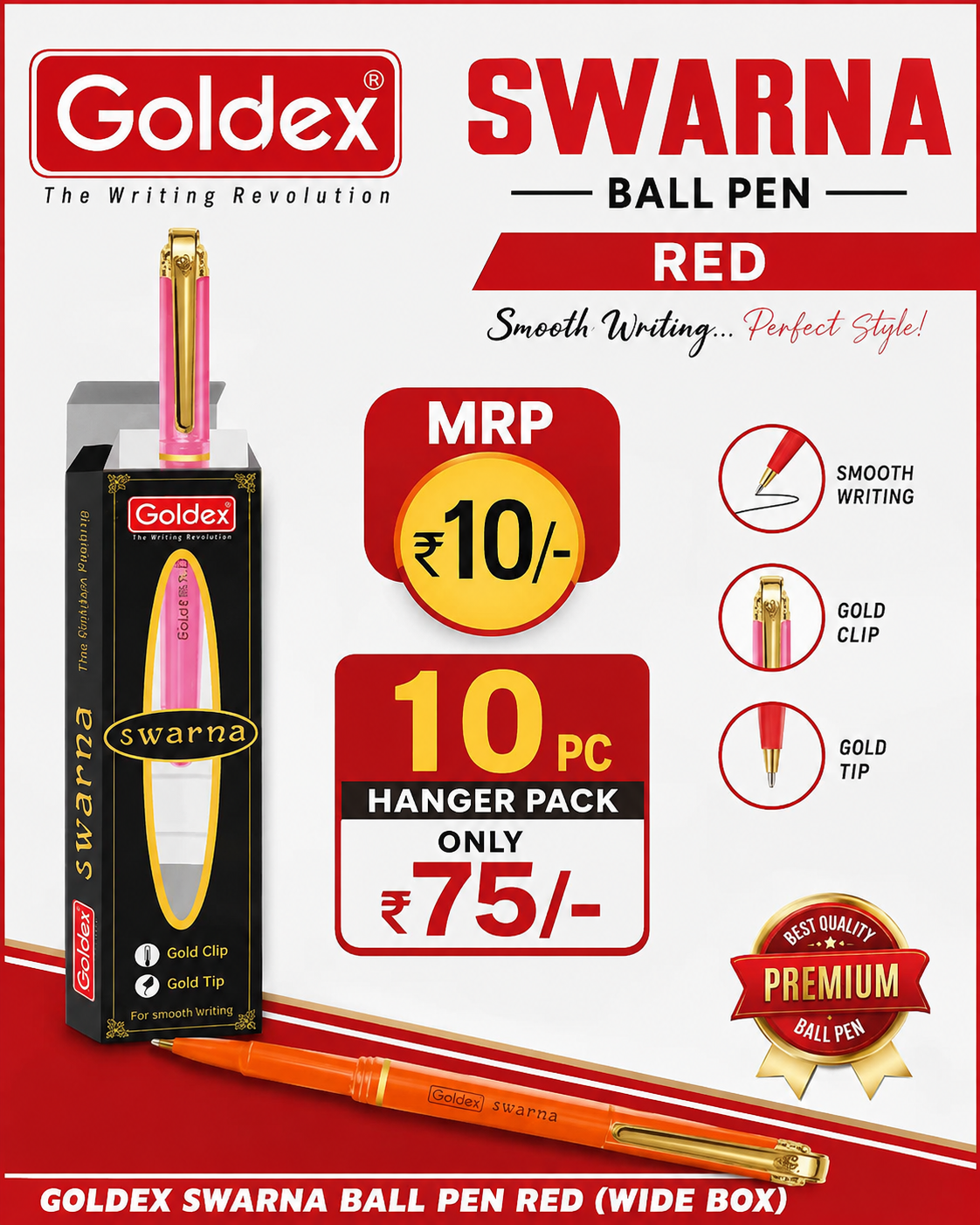 GOLDEX SWARNA BALL PEN RED