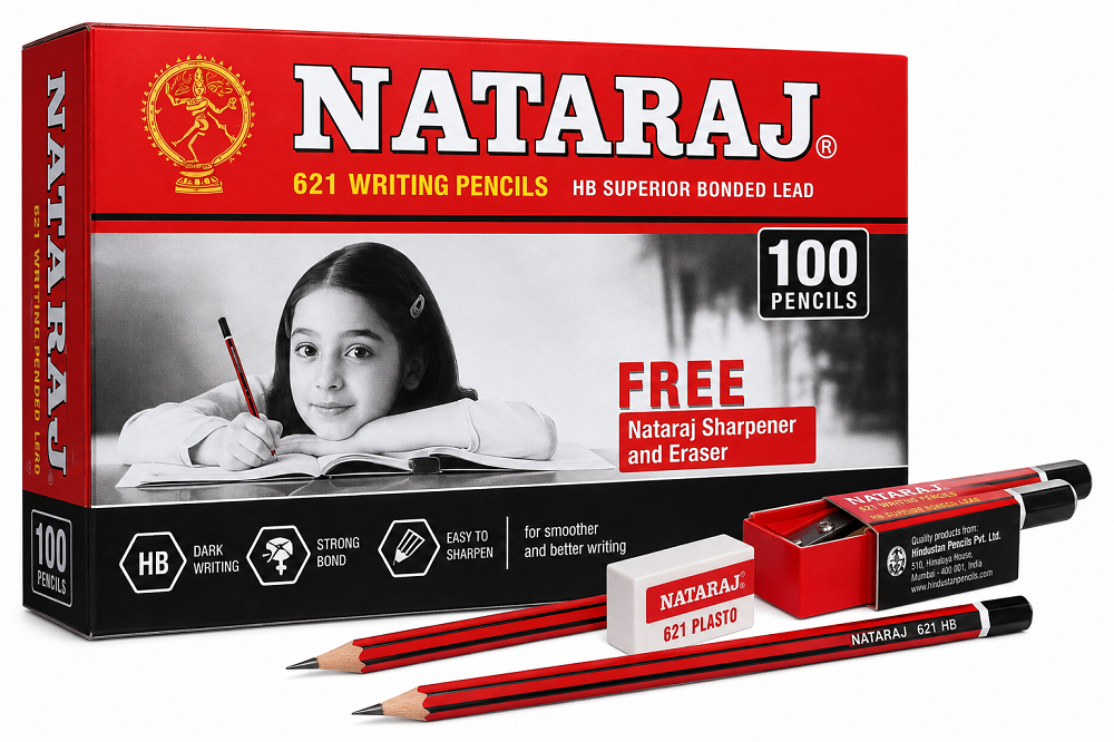 NATRAJ 621 Be Bold Pencil Pack Of 10 Box-100 Pencil,Black 2