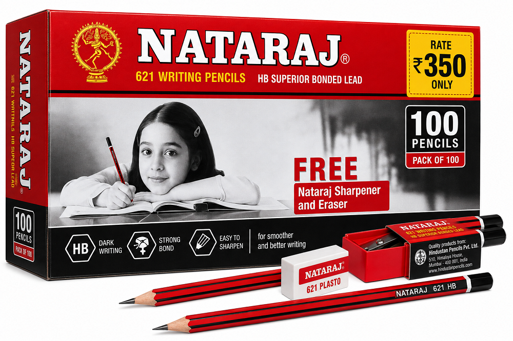 NATRAJ 621 Be Bold Pencil Pack Of 10 Box-100 Pencil,Black 3