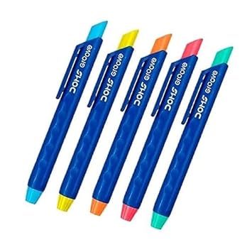 Doms Groove Retractable Eraser | Groove For Better Grip With Excellent Erasing Performance | Free 2 Refill Eraser With This Pack | Pack of 2 Erasers 2