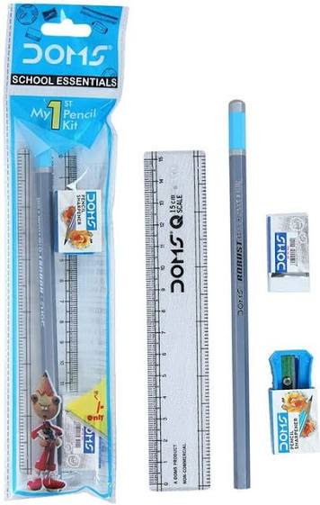 DOMS My First Pencil Kit – School Essentials Set Pencil (Set of 15, Multicolor) 3